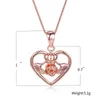 Hangende kettingen Roségouden zilveren kleurenketting ketting bloem vrouwelijk luxe hartkroon voor vrouwen moederdag sieraden