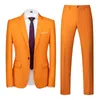 Herrenanzüge 16 Farben (Jacke Pant) Candy Slim Fit Business Office Herren formelle Hochzeitsbühne Tuxedo Groomsman Set 2 Teile