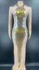 Casual Kleider Frauen Sexy Bühne Sparkly Strass Pailletten Für Durchsichtig Lange Mesh Kleid Abend Nachtclub