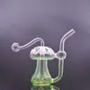 Cheapest Hand Oil Burner Bong 10mm Female Recycler Dab Rig Bong Mushroom Glow In The Dark Bubbler Smoking Water Pipe with Male Oil Burner Pipe Accept Custom Logo