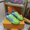 2023 Designer Sneaker Treinador Virgil Sapatos Casual Calfskin couro Abloh Branco Verde Verde Azul Letra Plataforma Plataforma baixa Tamanho 38-45 kmjkkgf000002