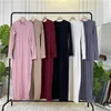 Abbigliamento etnico Moda all'interno Abito musulmano di base Femme Musulmane Peignoir Turchia Islam Abiti maglione lavorato a maglia arabo Abaya per le donne Abiti