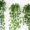 Flores decorativas de 90 cm de folhas artificiais penduradas Ivy Garland Green Plant Vines for Home Garden Wall Decor Rattan Wedding Party Flower Flower Flower