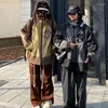 سترات نسائية ديب تاون خمر هاراجوكو أزياء سترة سستة سستة شديدة الحجم الكورية من الرياح الرياح الشارع الجمالية الأنثى