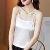 Débardeurs pour femmes Camis été avec dentelle soie Cami pour femmes Spaghetti Strap Top Tank Ladies Tops White Camisole Basic Tops Women XXXL 230313