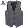 Erkek yelek gelinlik yüksek kaliteli eşyalar pamuk erkek moda tasarım elbise yelek gri siyah highend erkek iş rahat takım elbise 230313
