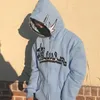 Herrtröjor tröjor y2k broderade tryck hoodies herr mode överdimensionerade full zip up hooded tröja hip hop långärmare jacka kappa streetwear 230311