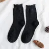 Femmes chaussettes automne hiver laine épaissir chaud basique couleurs unies japonais filles lâche empilé quotidien laine