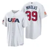 2023 USA World Baseball Classic Jersey WBC 66 Kyle Higashioka 65 Nestor Cortes Jr. 55 Ryan Pressly 52 Daniel Bard 51 David Bednar 50 Adam Wainwright 49 Kendall Graveman