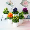 Decoratieve bloemen bundelen dennenappel simulatie ananas gras kunstmatige planten diy home vazen ​​voor decoratie nep plastic bloem pompon