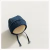 CAPS HATS Denim Bonnet Caps Spring Autumn Kids Court Hat For Girls Boys Justerbara spädbarnsbönor Korea Style Kids Caps 0-6 år 230313