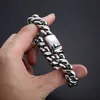 High Quality Stainless Steel Bike Biker Link Chain Bracelets For Men 14mm Silver Blank Color Punk Curb Cuban Bracelets Bangle Jewelry Gifts