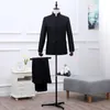 Ternos masculinos Men chineses Antigos homens Stand colar roupas de túnica slim traje masculino para casamento homme mariage sl1538