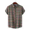 Camisetas masculinas masculina moda moda listrada camisa de manga curta camisetas casuais masculinas tops de lapela masculinos 230311