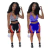 Designer Summer Outfits Women Tracksuits Two Piece Sets Beautiful Sleeveless Tank Top and Shorts Sports suits Casual sportswear Beach Wear Bulk Wholesale 9449