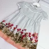 23ss Designer brand kids dress Doll collar design Floral fairy print hem chiffon dresss girls dresses Kids skirt Baby Clothes a1