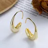 Boucles d'oreilles à clous ovales géométriques pour femmes, tendance française, couleur or, forme C, bijoux de mariée Vintage