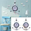 Wall Clocks Mediterranean Style Helmsman Anchor Clock Handmade Home Decoration Pendant And Watches Crafts Duvar Saati Z060