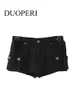 Women's Shorts DUOPERI Women Fashion Cargo Denim Skirt Shorts With Belt High Waist Zipper Fly Female Pants Mujer 230313