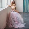 Dziewczyna sukienki Tiul Pageant Wedding Flower urodzinowa szata de demoiselle Princess First Komunion Custom Made