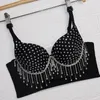 Damestanks Rhinestone Tassels Ademend Lenceria Femenina Sling Top Wedding Fashion Style Debardeur Debardeur Espartilho Performance Clothing Tank