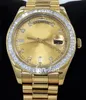 Orologio EWF Factory 3255 Day-Date II Presi 218238 18K Yellow G 4.0CT Baguettes Diamond Bzl Papers