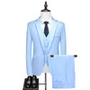 Ternos masculinos Men Boutique Conjuntos de noiva Vestido de noiva Pure Cor Formal Rusiness 3 P Jackets Calças Tamanho do colete 5xl