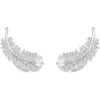 Stud Earrings Cute Exquisite Silver Plated Feather Leaf For Women Shine White CZ Stone Micro Paved Daily Wear Party Gift Earring