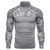 Camisetas masculinas de camuflagem tática masculina T-shirts atléticos Men de manga longa Men.