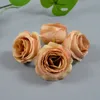 100 st 5cm konstgjorda siden vintage retro rose camellia japonica blommhuvud knopp för diy kläder huvudkläder dekorativt tillbehör bröllopsdekor