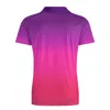 Men's T-Shirts Ombre Abstract Polo Shirt Neon Purple And Pink Casual Shirt Daily Fashion T-Shirts Man Short Sleeve Turn Down Collar Polo-Shirts 230313