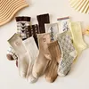 Women Socks Autumn Winter Mid Tube Cotton Sweat-absorbent Breathable Casual Women's Cartoon Sweet Kawaii For Girls