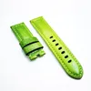 24 mm 녹색 왁스 송아지 가죽 시계 밴드 스트랩 루미노 라디오 미르 팜 wirst 워치에 적합합니다.