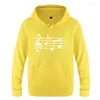 Heren Hoodies Mens Music Notes Gedrukte hoodie Men Hip Hop Fleece Lange mouw Man's Sweatshirt Skate Skate Pullover Tracksuit Coat Moletom