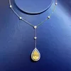 PEALE GESNEMEN TOPAZ DIAMAND HANDER KALLLACE 925 Sterling Silver Party Wedding Toofster ketting voor vrouwen bruidshanger sieraden cadeau