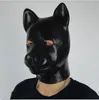 Party Masks thickness 1.6-2.0mm Latex rubber fetish animal mask with zipper puppy slave dog hood solid nose 230313