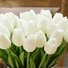 Flores decorativas grinaldas de alta simulação pU tulip simulação flor decoração caseira