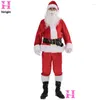 Erkek Trailsits Mens 5pcs Noel Noel Baba Kostüm Fantezi Elbise ADT Su Kıyafet Cosplay Kıyafeti artı S3XL Drop Teslimat Giyim Clo DHJ05