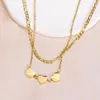 Kedjor 316 Rostfritt stål Guldpläterat flerkedjiga halsband Kvinnor älskar hjärthänge för festgåva