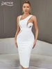 Abiti casual Adyce Sexy Backless Bianco Midi Bodycon Fasciatura Donna Estate Canotta senza maniche Celebrità Abiti da sera eleganti 230313