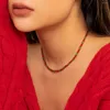 Kedjor Färgglada pärlpärlor halsband för kvinnor jul mångsidig söt cool enskikt enkel personlighetsfairy smycken yc