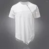 Men's T-skjortor 2023 Män oregelbunden design Hip Hop Punk Shirt Topps Slim Fit Tee Gothic Style T- Nightclub Stage Costume