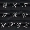 26 Anfangsbuchstaben a bis z Kristall Brosche Stifte für Frauen Männer Schmuck Silber Farbe plattierte Broschen Anzug Hemdkragen Accessoires