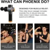 Helkroppsmassager Phoenix A2 Massage Gun Percussion Black Body Massager Electric Therapy LCD Gun Massage 4 Heads Massager Phoenix MG55008 230313