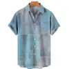 Men's T-Shirts Men's Shirts Casual Striped Hawaiian Print Short Sleeve Tops Lapel Shirts Harajuku Summer Men's Shirts 5xl 230311