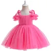 Robes de baptême Robes de princesse en dentelle d'été pour enfants 1-5 ans Robe d'anniversaire Fleurs Filles Robe Costume de fête d'anniversaire pour enfants Robe pour bébé 230313