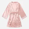 Women's Sleepwear Women's Women Short Silk Bridesmaid Bride Robe Sexy Satin Wedding Kimono Robes Nightgown Dress Woman Bathrobe Pajamas