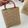 Halm Handväskor Herr Handväskor Designer Kvinna Handväska Raffia Virkade Tygväskor 2 Storlek Summer Beach Shopping Bag Lo Basket Bucket Bag Sac