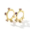 Hoop Earrings Bohemian Women's Jewelry Small Fresh Fashion Copper Inlaid Zircon Stud Charm Holiday Gifts