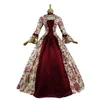 Robes décontractées robe victorienne rouge robe de bal pour les femmes Vintage médiéval à lacets Cinch Corset Renaissance Cosplay Costume Vestidos